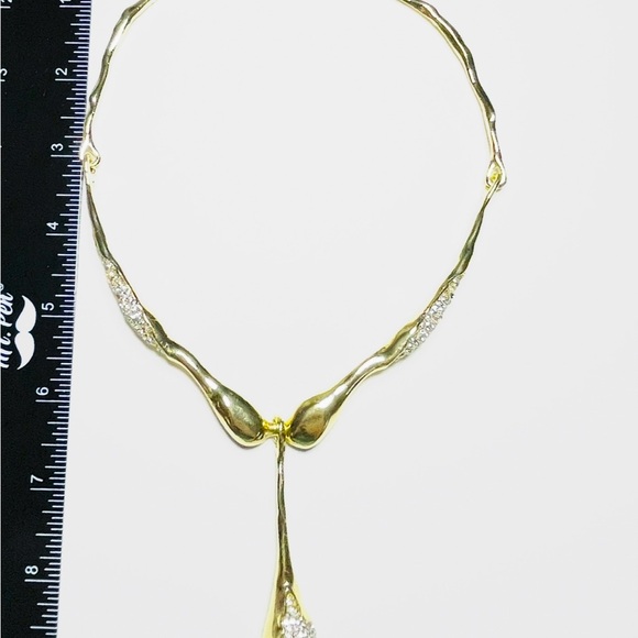 Solanales Crystal Teardrop Collar Necklace Gold Alexis Bittar STYLE D04 - Picture 6 of 6
